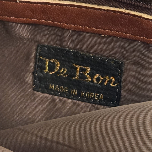 De Bon Brown Leather Womens Purse Handbag Small - Picture 2 of 5